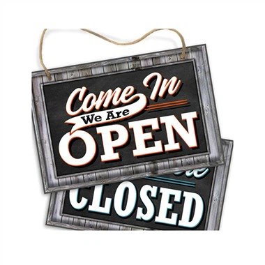 Kaksipuoliset avoimet, suljetut PVC-kyltit